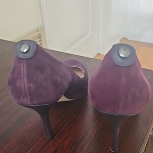 Michael Kors Deep Plum Suede Pointed Toe Stiletto Pumps